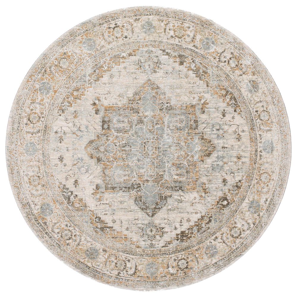 Surya Brunswick 5"3" Round Dusty Sage, Charcoal, Olive, Light Gray, Taupe, White, Teal and Light Beige Area Rug, , large