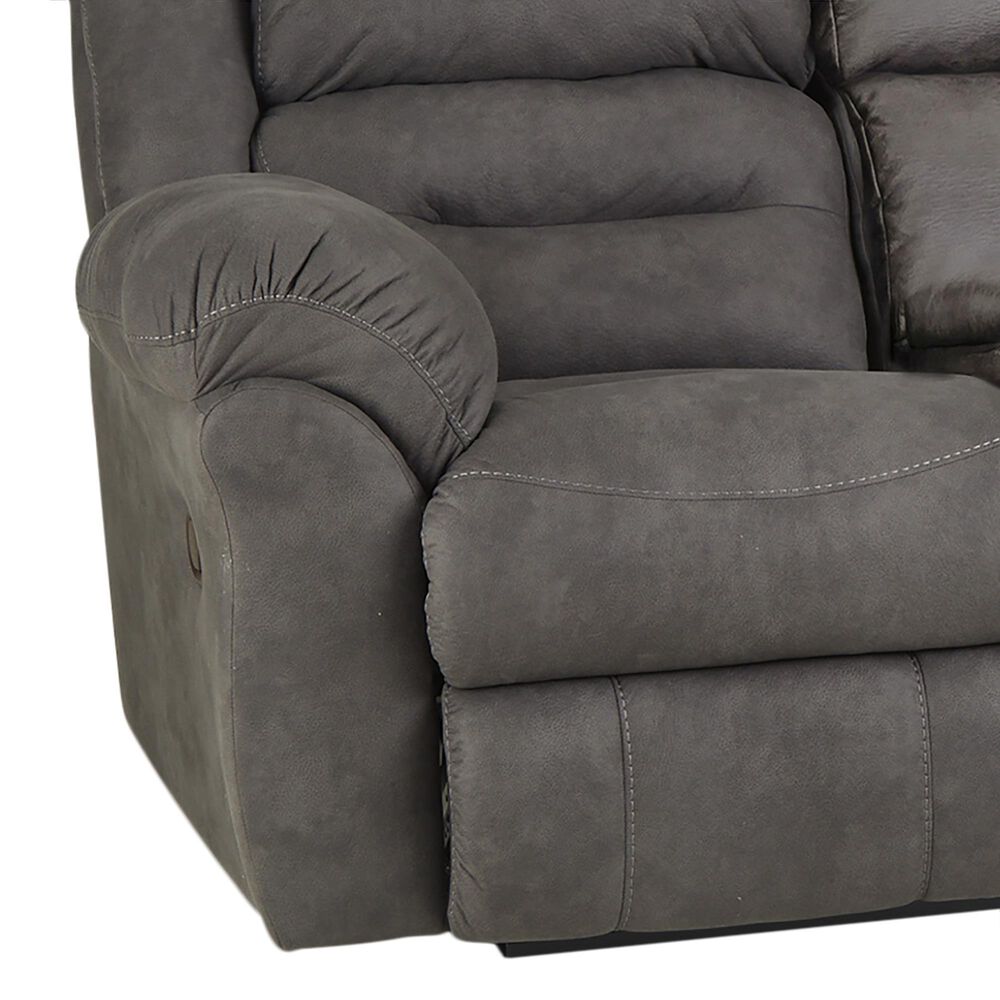 HomeStretch Gambler Manual Double Reclining Loveseat with Console in Bridgestone Dark Shadow, , large