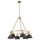 Golden Lighting Orwell 6-Light Chandelier with Matte Black Shade in Brushed Champagne Bronze, , large