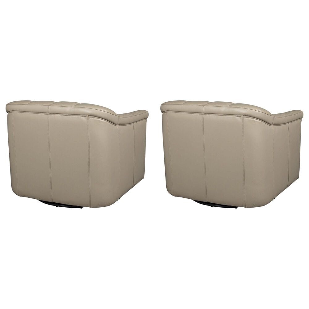 Hydeline Mingle Leather Swivel Chair in Vanilla (Set of 2), , large