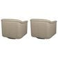 Hydeline Mingle Leather Swivel Chair in Vanilla (Set of 2), , large