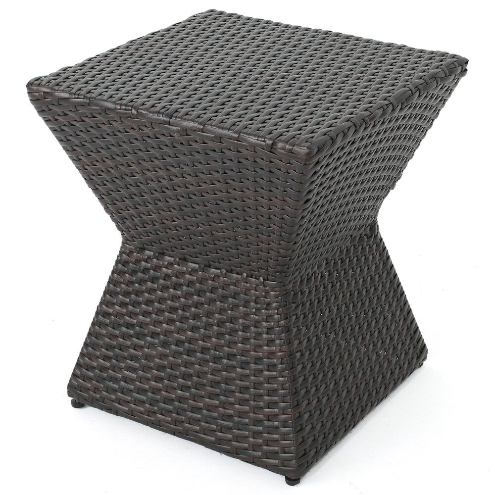Hearth and Haven Calhoun Outdoor Square End Table in Brown, , large