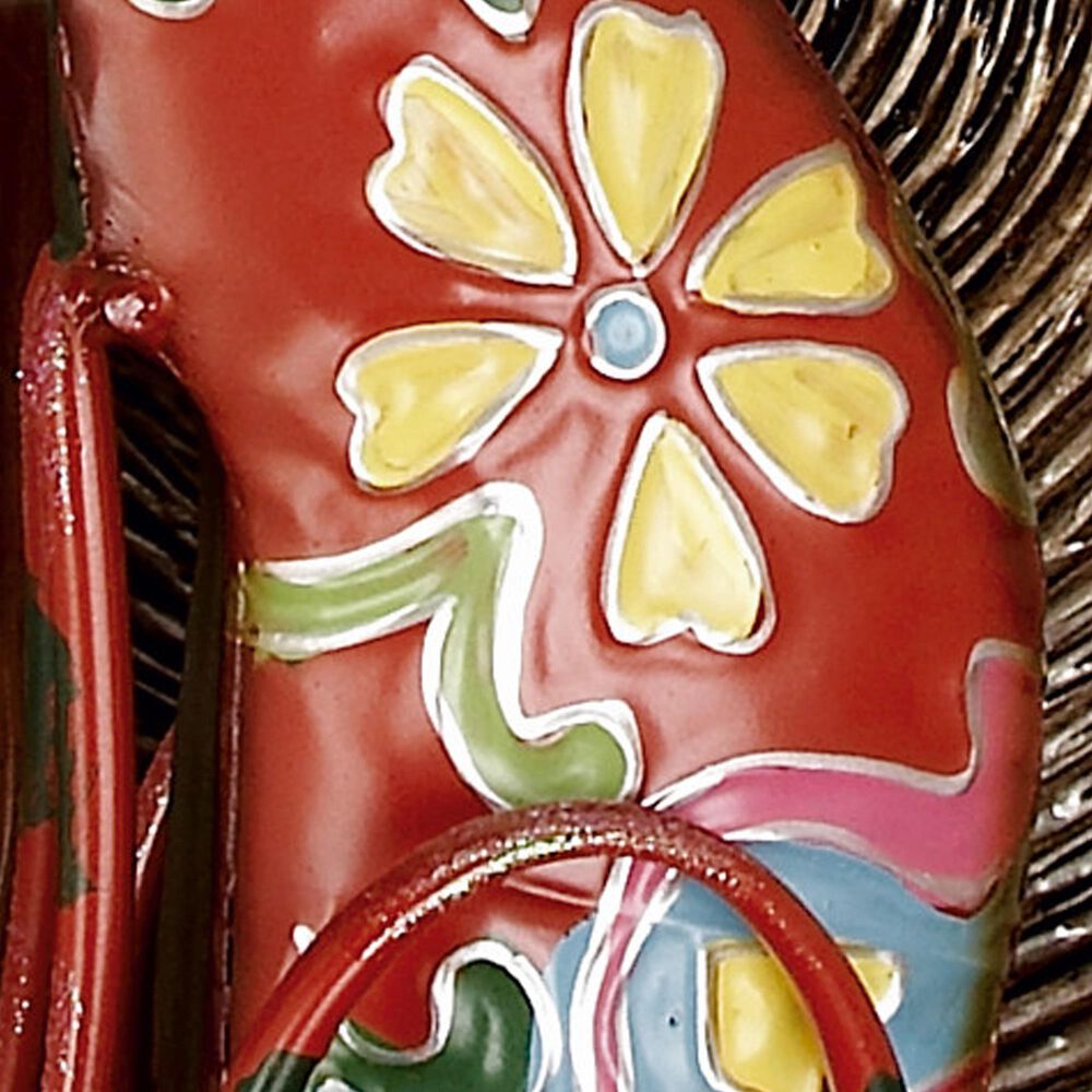 Maple and Jade Eclectic Dog Garden Sculpture in Red, Blue, Pink, Green and Yellow, , large