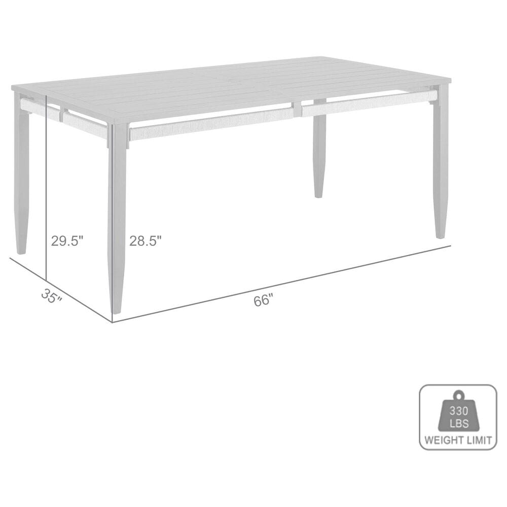 Blue River Zella Outdoor Rectangular Dining Table in Charcoal and Light Gray - Table Only, , large