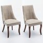 Hearth and Haven Rayon Side Chair with Beige Cushion in Light Brown (Set of 2), , large