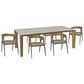 Amisco Fabiola and Carmela 7-Piece Rectangular Dining Set in Sugar Bronze, Armagnac and Travertino, , large