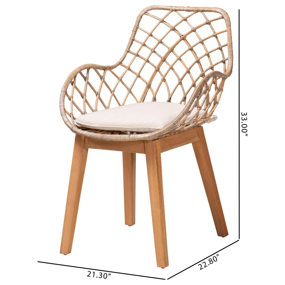 Baxton Studio Ballerina Arm Chair in Greywash and Natural Brown (Set of 2), , large