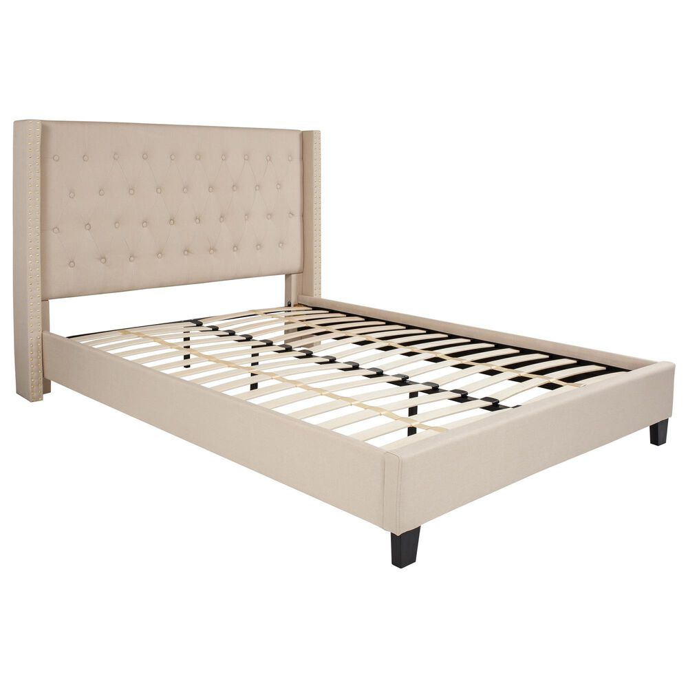 Flash Furniture Riverdale Queen Platform Bed in Beige, , large