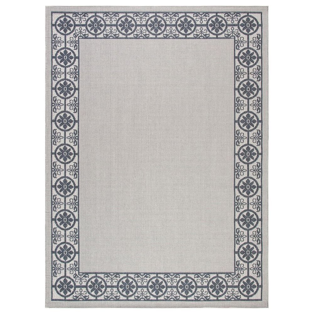Safavieh Bermuda Floral 8" x 10" Ivory and Charcoal Indoor/Outdoor Area Performance Rug, , large