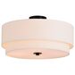 Vaxcel Burnaby 4-Light Semi-Flush Mount with White Linen Shade in Black, , large
