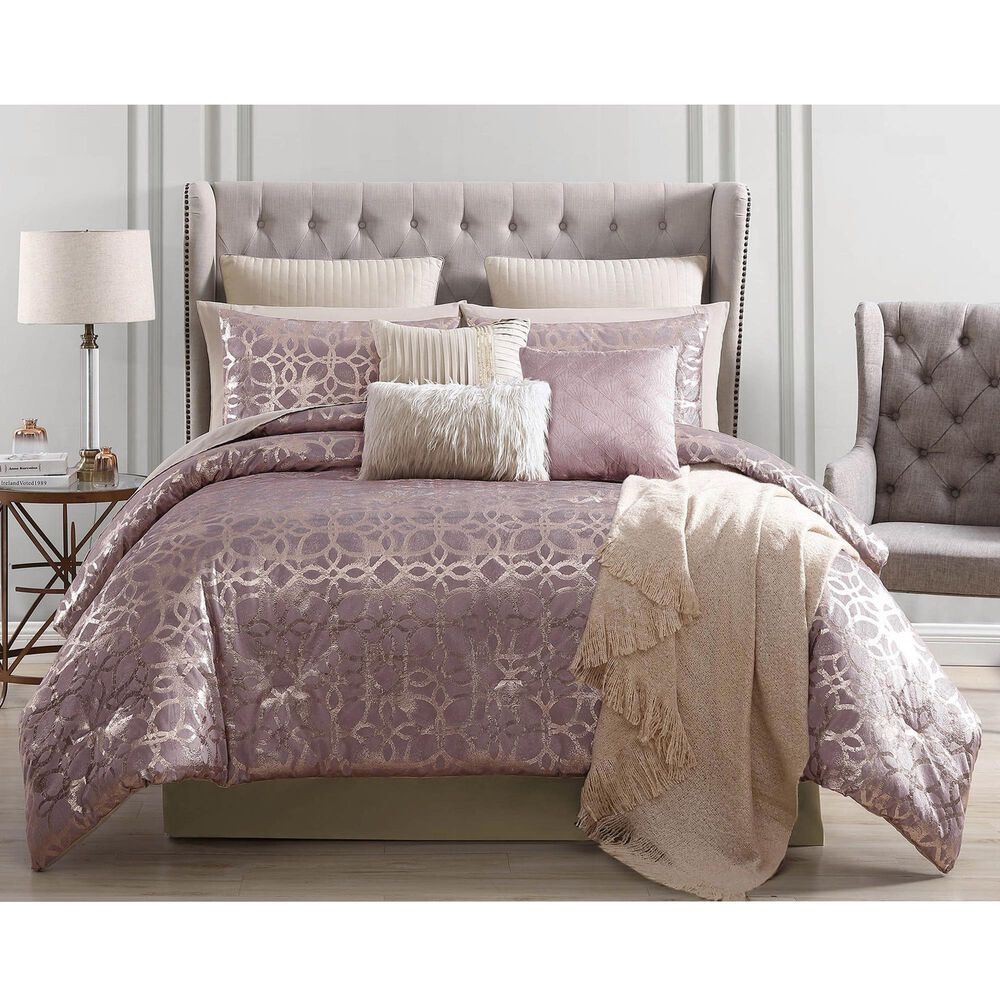 Hallmart Collectibles Sacha 10-Piece Queen Comforter Set in Blush and Gold, , large