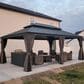 HOMLUX 20-ft x 14-ft Permanent Hardtop Gazebo in Grey with Hardtop Roof (Screen Included), , large