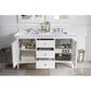James Martin Vanities Palisades 60" Double Bathroom Vanity in Bright White with 3 cm Carrara White Marble Top and Rectangular Sinks, , large