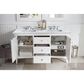 James Martin Vanities Palisades 60" Double Bathroom Vanity in Bright White with 3 cm Carrara White Marble Top and Rectangular Sinks, , large