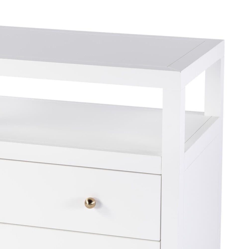 Butler Specialty Company Nora 2-Drawer Wide Nightstand with Open Shelf in Smooth White, , large