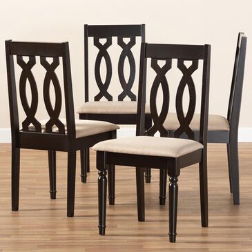Baxton Studio Cherese Dining Chair in Brown and Espresso (Set of 4), , large