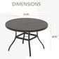 Hearth and Haven Outdoor 53" Round Dining Table with Umbrella Hole in Black - Table Only, , large