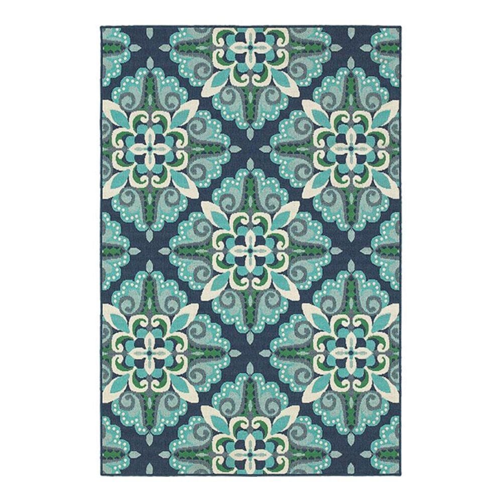 Oriental Weavers Meridian 2206B 3"7" x 5"6" Blue Area Rug, , large