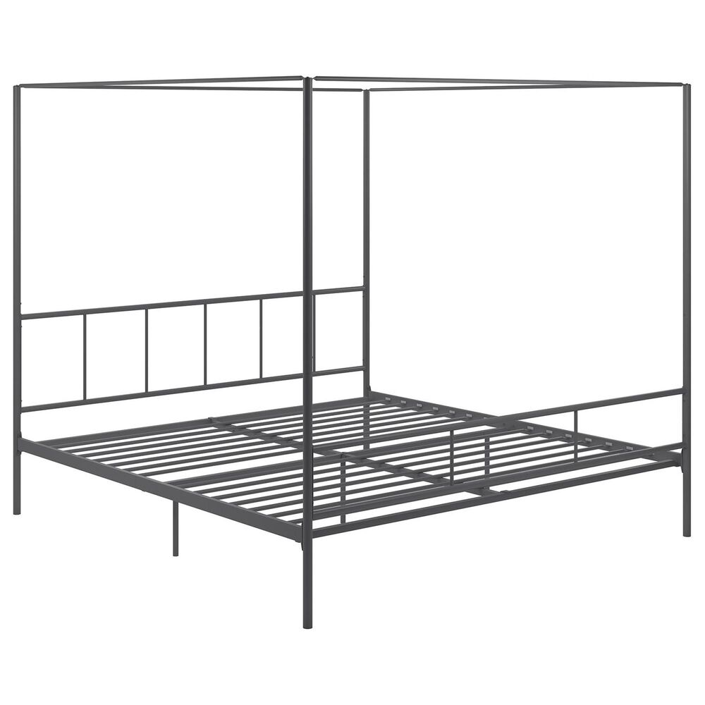 Novogratz Marion King Canopy Bed in Dark Gray, , large