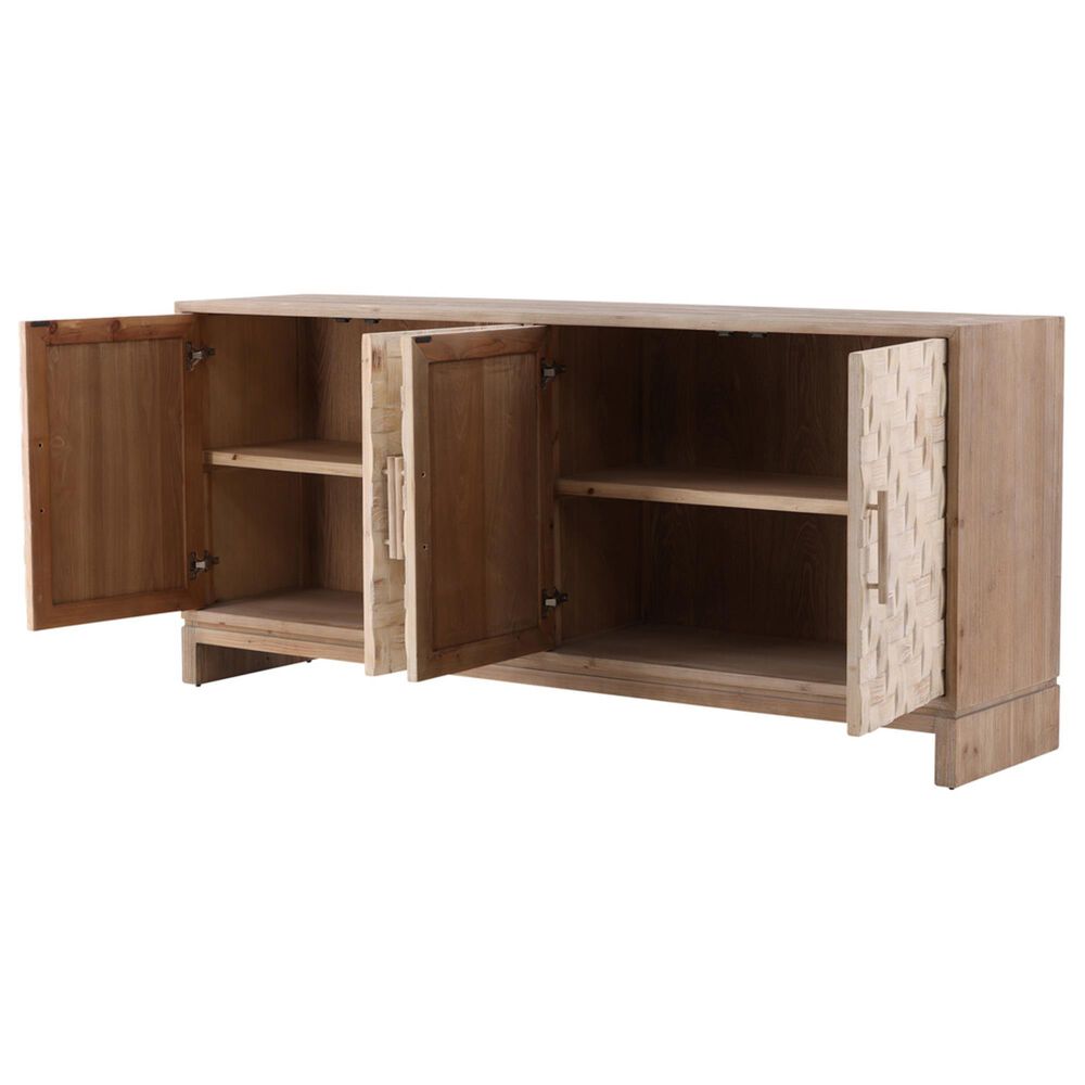 Timeless Designs Lafayette 4-Door Sideboard in Natural and White Washed, , large