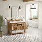James Martin Malibu 48" Single Bathroom Vanity in Amber Birch with 3 cm White Zeus Quartz Top and Rectangular Sink, , large
