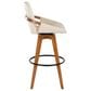 Lumisource Cosmo Swivel Barstool with Cream Cushion in Walnut and Black, , large