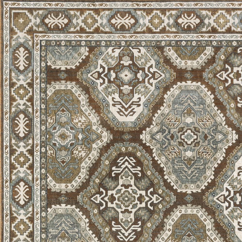 Oriental Weavers Ellington ELL03 2&#39;3&quot; x 7&#39;6&quot; Rust and Blue Runner, , large