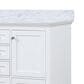 Lexora Home Dukes 48" Double Bathroom Vanity in White with 2 cm White Carrara Marble Top and Rectangular Sinks, , large