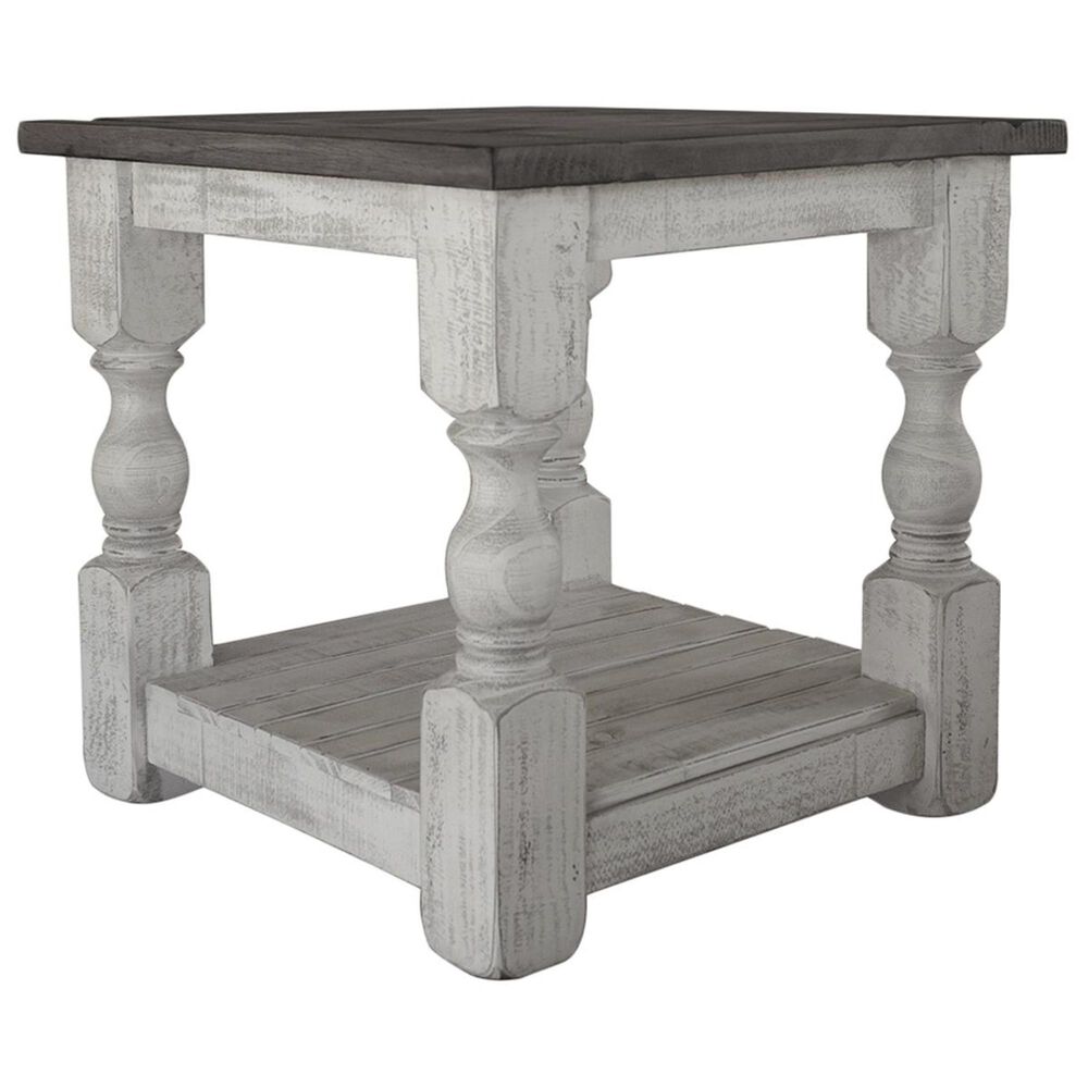 Fallridge Stone End Table in Off White and Gray, , large