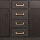 Lexora Home Laurel 60" Double Bathroom Vanity in Brown Oak with White Quartz Top and Rectangular Sinks, , large