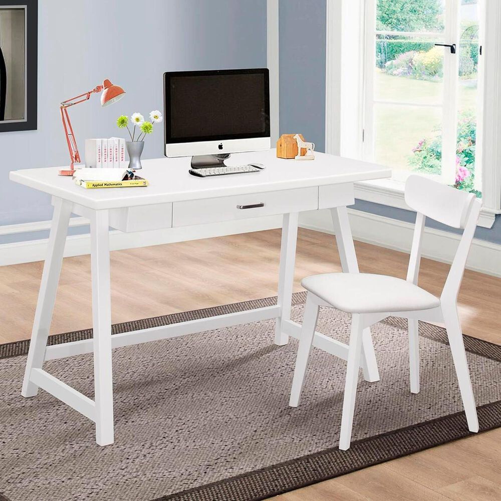 Living Essentials Siobhan Desk and Chair Set in White, , large