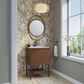 James Martin Mantova 23.6" Single Vanity in Mid-Century Walnut and Matte Black with 3 cm Glossy White Composite Stone Top and Rectangular Sink, , large