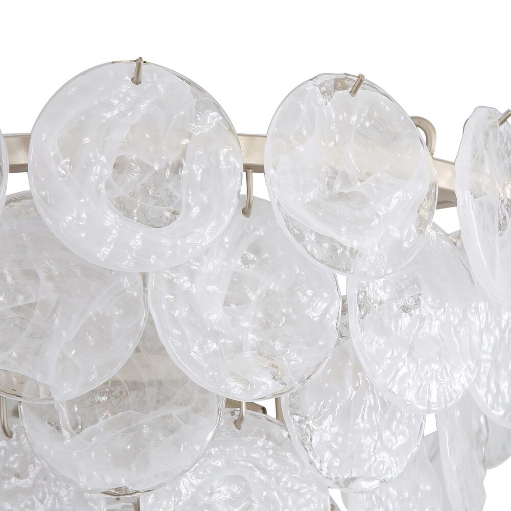 Golden Lighting Cascada 3-Tier 8-Light Pendant with Cirrus Cloud Glass Shade in Aegean Silver, , large