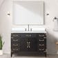 Lexora Home Laurel 48" Single Bathroom Vanity in Black Oak with White Cultured Marble Top and Rectangular Sink, , large