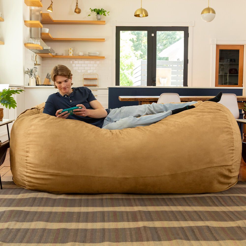 Jaxx 7&#39; Giant Bean Bag Sofa in Camel, , large