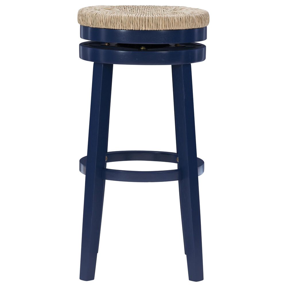Linon Home Decor Morgan Swivel Bar Stool in Navy Blue, , large
