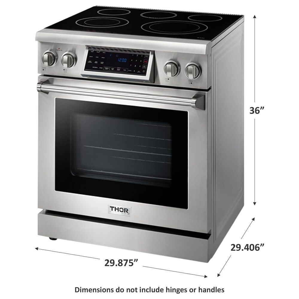 Thor Kitchen 30&quot; Professional Electric Range with Storage Drawer in Stainless Steel, , large