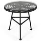 Hearth and Haven Orlando Outdoor Round Side Table with Glass Top in Gray, , large