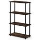 HOMLUX Turn-N-Tube 4-Tier Multipurpose Shelf Display Rack in Columbia Walnut and Black, , large