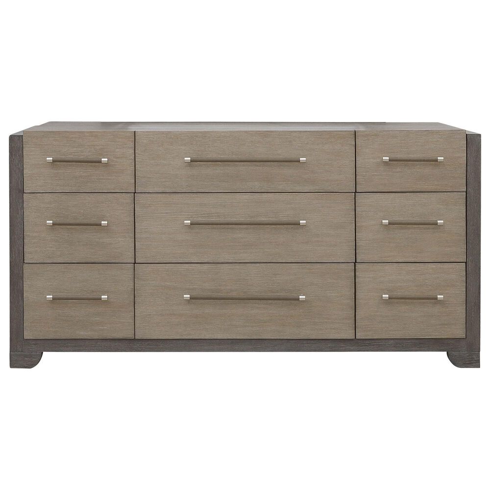 Nicolette Home Anderson Park Dark 5-Piece King Upholstered Bedroom Set in Moose Trail and Frontier Brown, , large