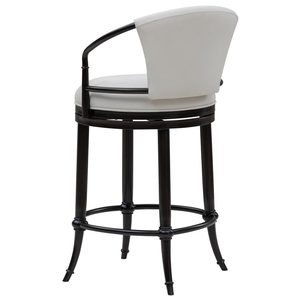 Armen Living Otis Counter Height Stool with Ivory Upholstery in Dark Brown, , large