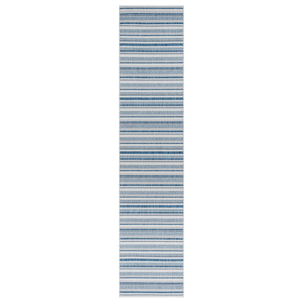 Surya Eagean EAG-2337 Navy, Light Blue, Blue and White 2&#39;7&quot; x 10&#39; Indoor/Outdoor Runner, , large