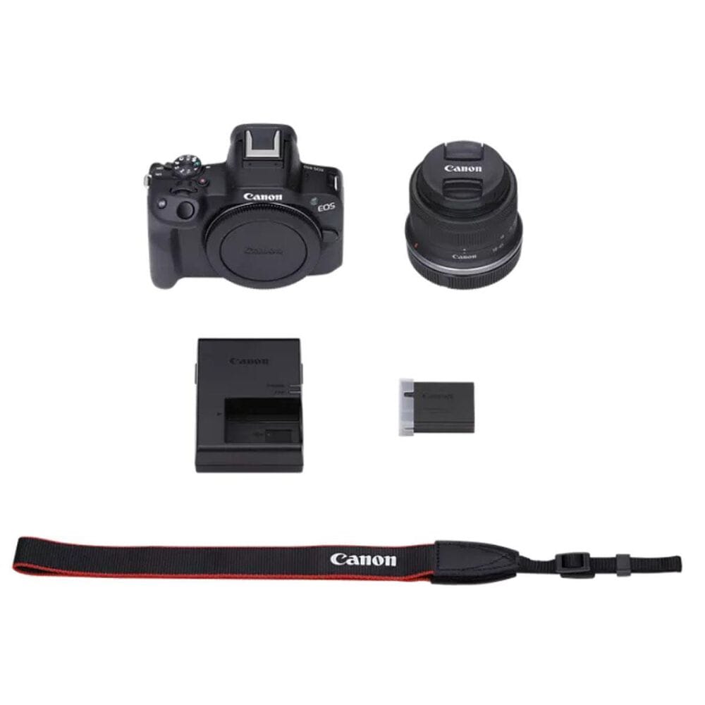 Canon EOS R50 RF-S18-45mm F4.5-6.3 IS STM Lens Kit &#40;Black&#41; Mirrorless Camera, , large