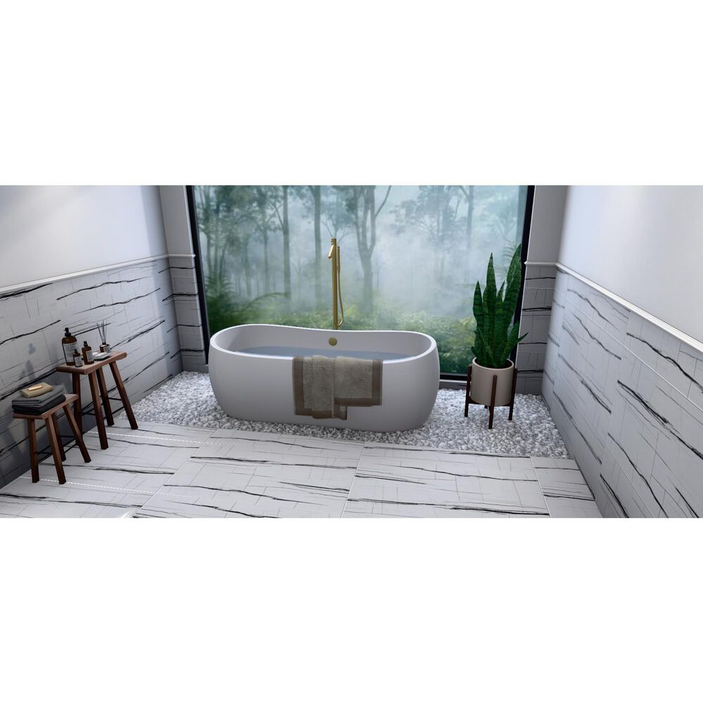 Soho Studio Luna Sahara White 24" x 48" Polished Porcelain Tile, , large
