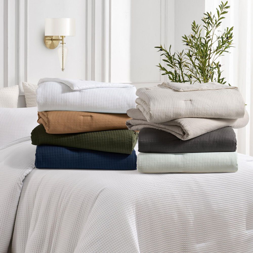 Trade Linker 3-Piece King Waffle Down Alternative Comforter Set in Navy, , large