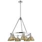 Golden Lighting Orwell 6-Light Chandelier with Aged Brass Shade in Chrome, , large