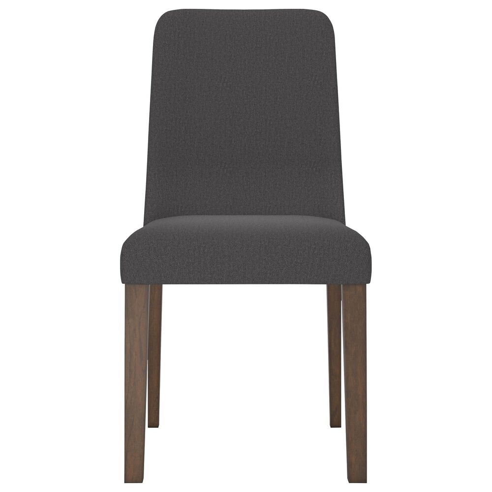 Ashley Lyncott Side Chair with Charcoal Cushion in Brown, , large