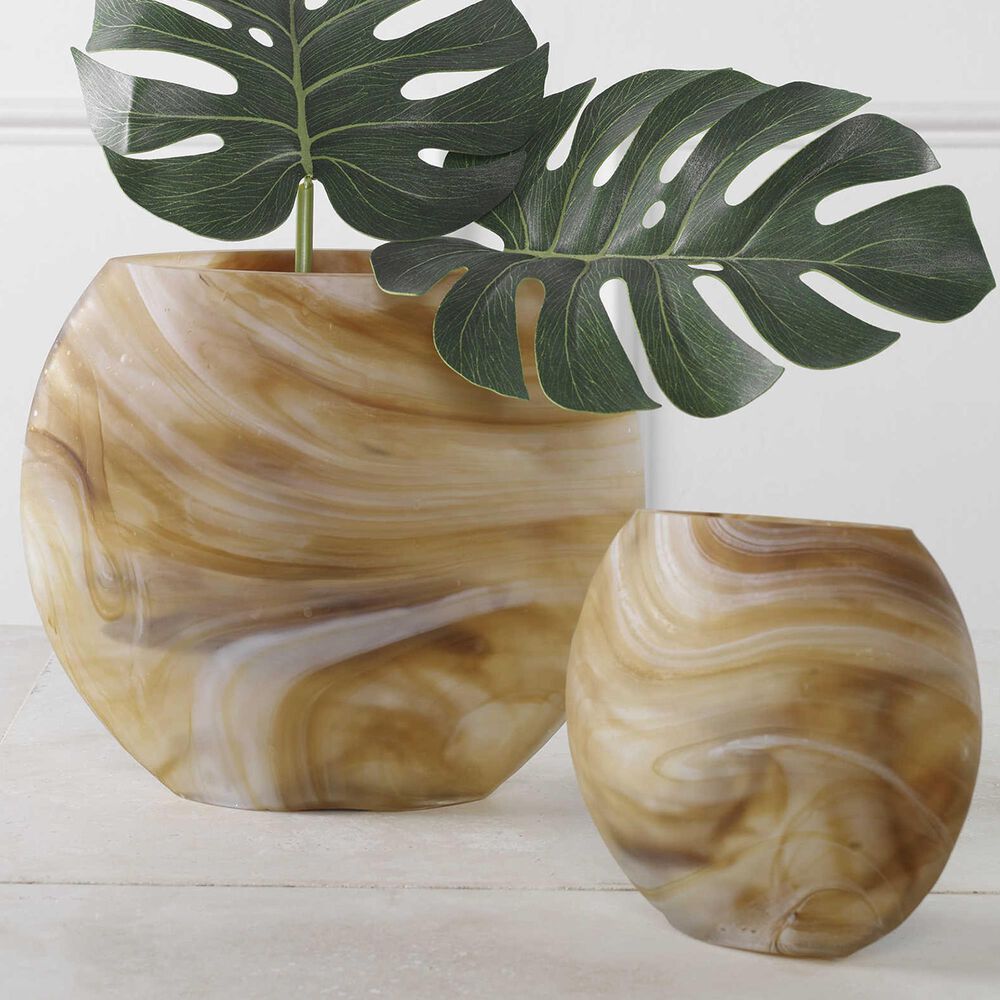 Uttermost Fusion Vase in Caramel, Ivory and Tan &#40;Set of 2&#41;, , large