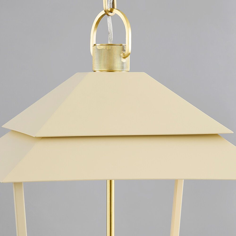 Hudson Valley Lighting Natick 12.5" 4-Light Lantern in Aged Brass and Soft Sand, , large