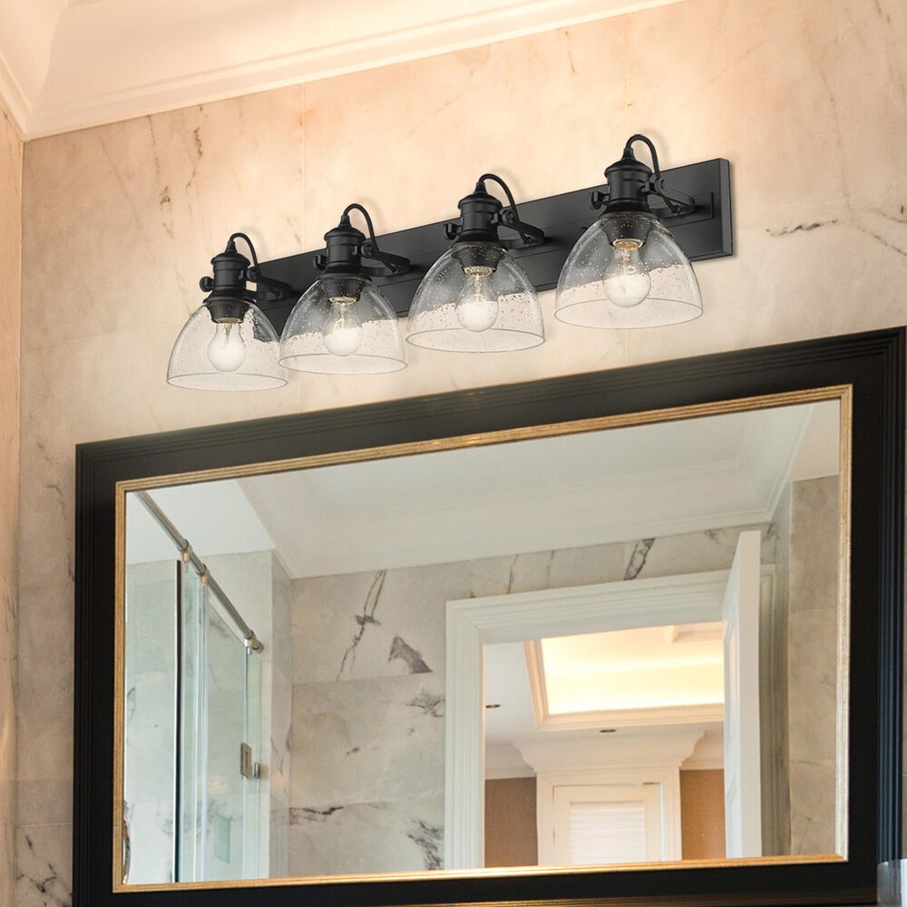 Golden Lighting Hines 4-Light Bath Vanity in Matte Black, , large